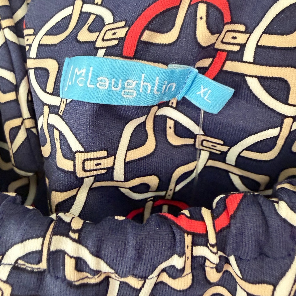 J.McLaughlin Stylish Blue Patterned Halter Dress … - image 8